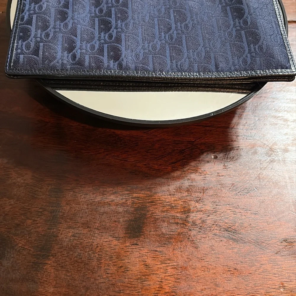 DIOR Trotter Canvas/Leather Wallet Navy